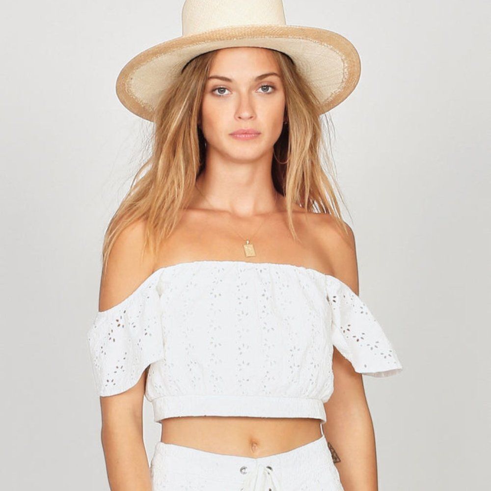 Revolve Amuse Society Look My Way White Woven Crop Top XS